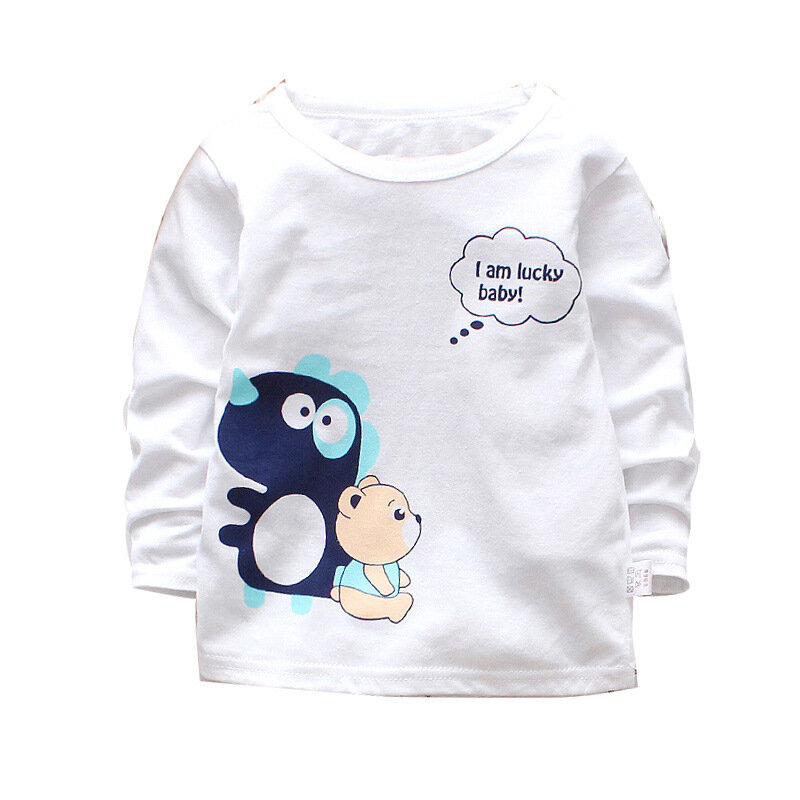 Ropa Unisex para bebés y niñas, camiseta de manga larga con patrón, disfraz de algodón, moda deportiva, 2020