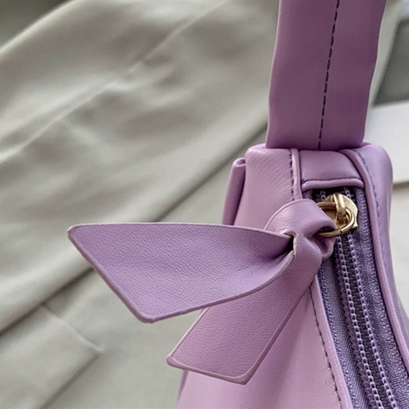 ฤดูใบไม้ผลิและฤดูร้อนใหม่Retroหญิงรักแร้Baguette Commuter Wild Textureสีทึบกระเป๋าถือไหล่กระเป๋าใหม่