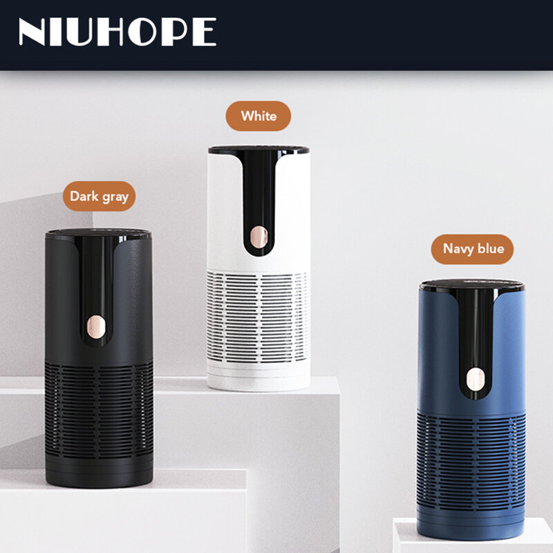 Niuhope-車の空気清浄機,ワイヤレス充電,負イオン,ホルムアルデヒド,ミスト,酸素無害