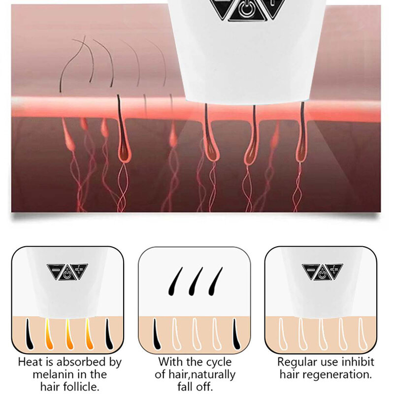 Mesin Laser Penghilang Rambut Profesional Alat Cukur Wanita Epilator Tubuh Pemangkas Alis 500000 Pemangkas Rambut Kilat Dropship