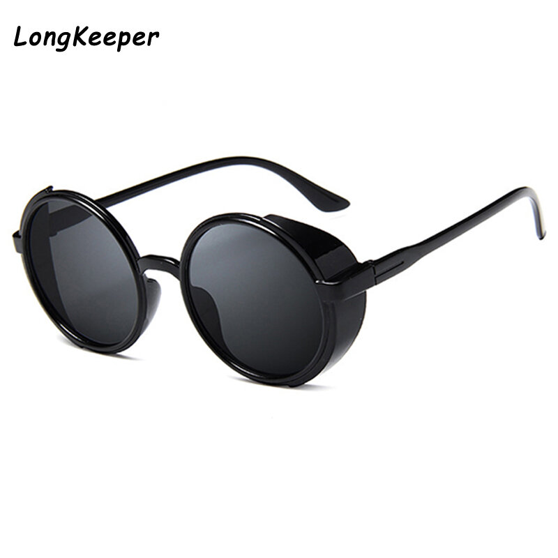 Lange Keeper Marke Steampunk Sonnenbrille Frauen Vintage Kleine Runde Punk sonnenbrille Multi-farbe Objektiv Spiegel Oculos de sol UV400