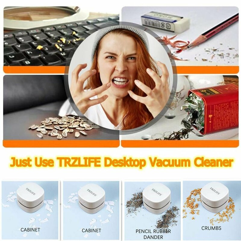 Mini Vacuum Cleaner Office Desk Dust Home Table Sweeper Desktop Cleaner High Suction Suck Up Crumbs Dirt NEW