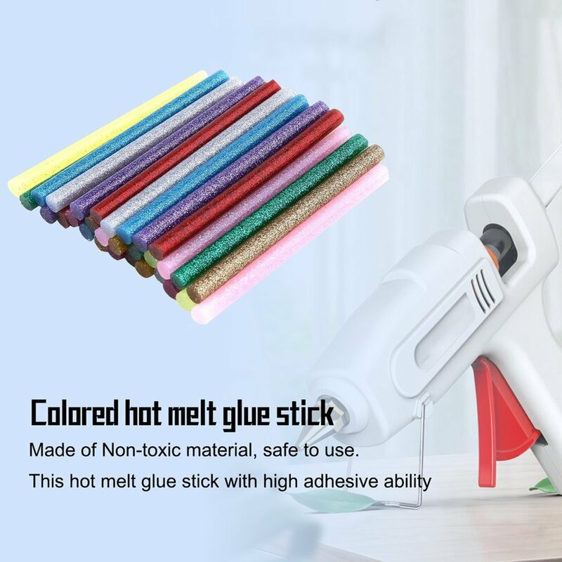 30 sztuk/paczka wiele kolorów brokat gorące kleje w sztyfcie nietoksyczny mocno klejący Sticks Melt Glue DIY wystrój rzemieślnicze narzędzia