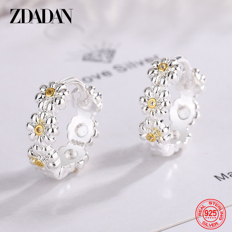 Zddan – boucles d'oreilles en forme de marguerite pour femmes, en argent Sterling 925, accessoires de bijoux à la mode, nouvelle collection