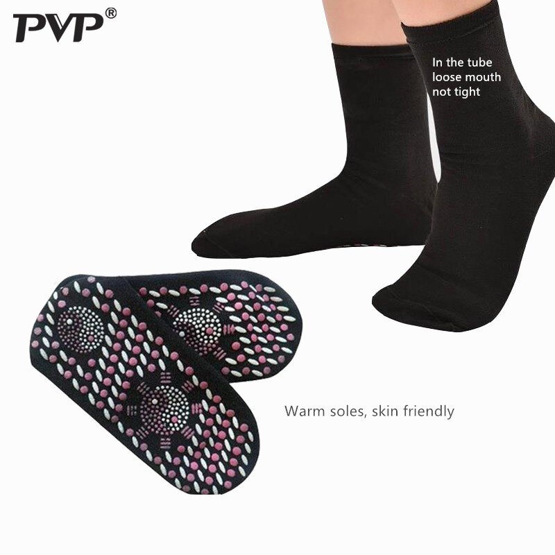 Meias magnéticas com turmalina, meias confortáveis e respiráveis para cuidado com os pés, quentes para o inverno