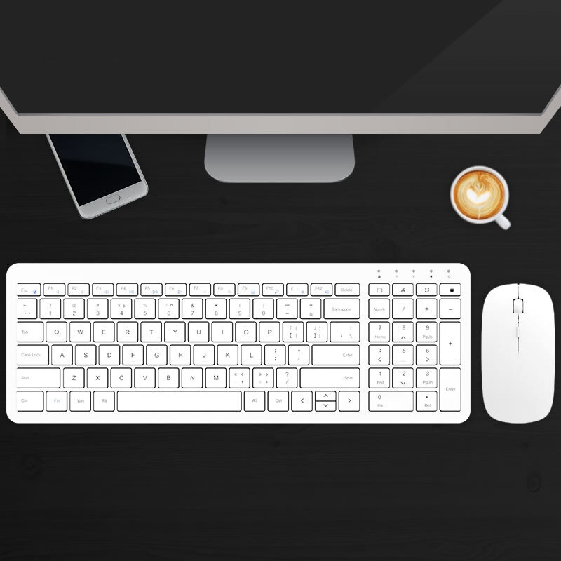 Беспроводная игровая клавиатура и мышь 2,4 ГГц для ноутбука Macbook Xiaomi, бесшумная Волшебная клавиатура, комбинированная мышь для ПК, игровая ко...