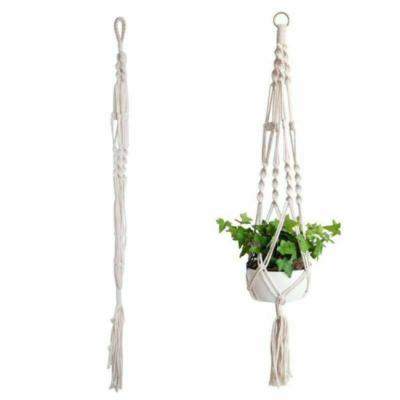 Porte-Pot à fleurs en macramé | Paniers suspendus, porte-plantes, panier de rangement suspendu, corde de Jute tressée, décor Vintage