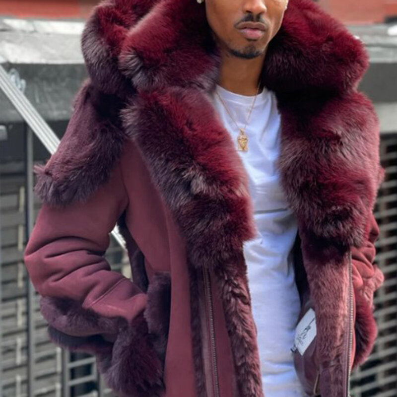 2021 dos homens jaqueta de couro casual novo outono inverno cor sólida engrossar mais veludo com capuz manga longa moda pele dos homens plutônio