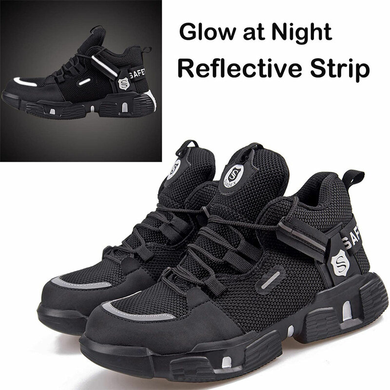 SUADEX ทำงาน Toe รองเท้าผ้าใบสำหรับชายความปลอดภัยรองเท้า Anti-Smashing ฤดูร้อน Breathable ความปลอดภัยรองเท้าทำง...
