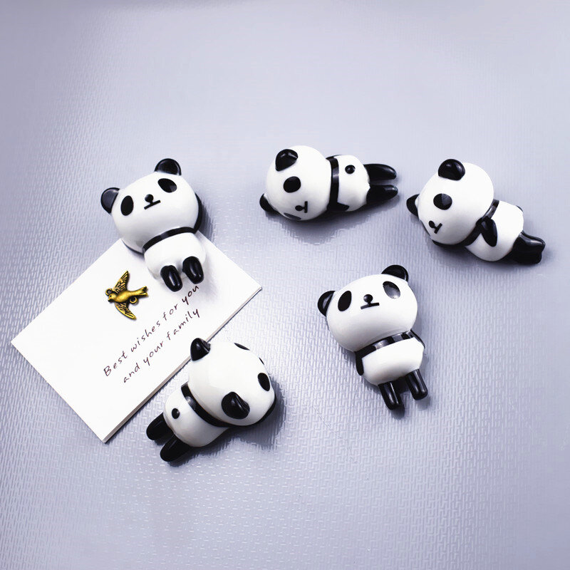 Pemegang Pena Panda Pemegang Pena Hewan Lucu Anak-anak 3D Pemegang Pena Cat Air Magnet Kartun Dekorasi Stiker Magnetik Keramik