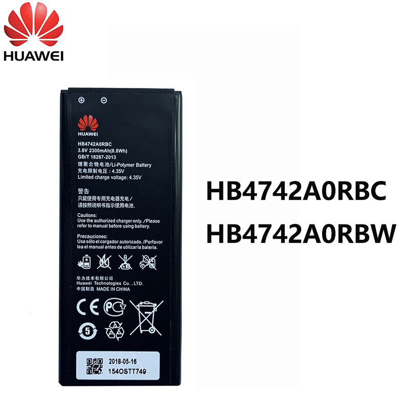 Оригинальный аккумулятор Hua Wei HB4742A0RBC HB4742A0RBW 2300 мАч для Huawei Honor 3C Battery G730 G740