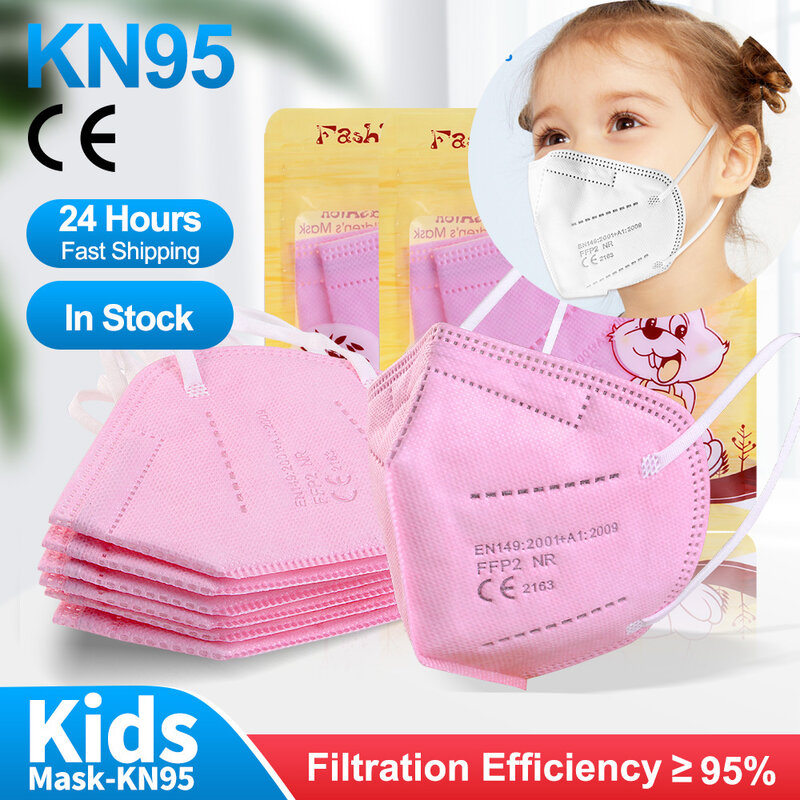 Mascarillas higiénicas ffp2 de 5 capas, máscara facial infantil, reutilizable, con certificado ce, fpp2, kn95 y ffp2
