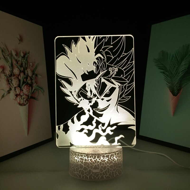Аниме-фигурка астры с черным клевером, подарок на день рождения, ночсветильник для манги, украшение для спальни, гаджет, лампа для Asta, 3D лампа, Прямая поставка