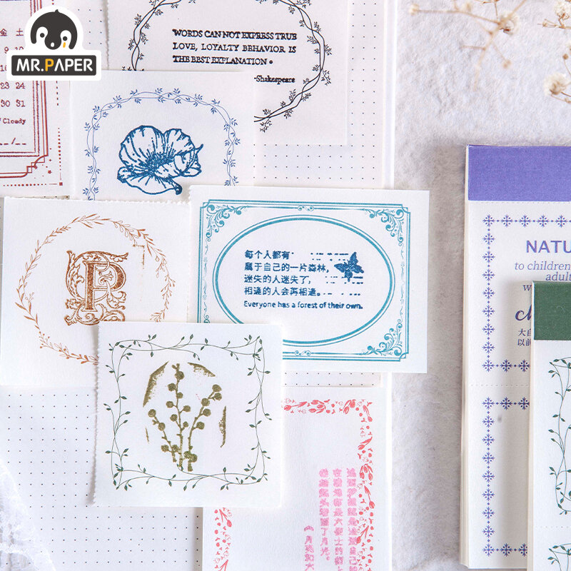 Mr Paper – bloc-Notes à feuilles mobiles de la série Secret du jardin, 8 modèles de Design, pour journal intime, Notes d'écriture créatives