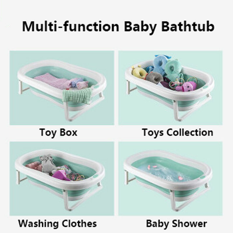 Easy Folding Baby Bath Tub Foldable Baby Shower Tubs With Non-slip Cushion Eco-friendly Newborn Bathtub Adjustable Kids Bathtub