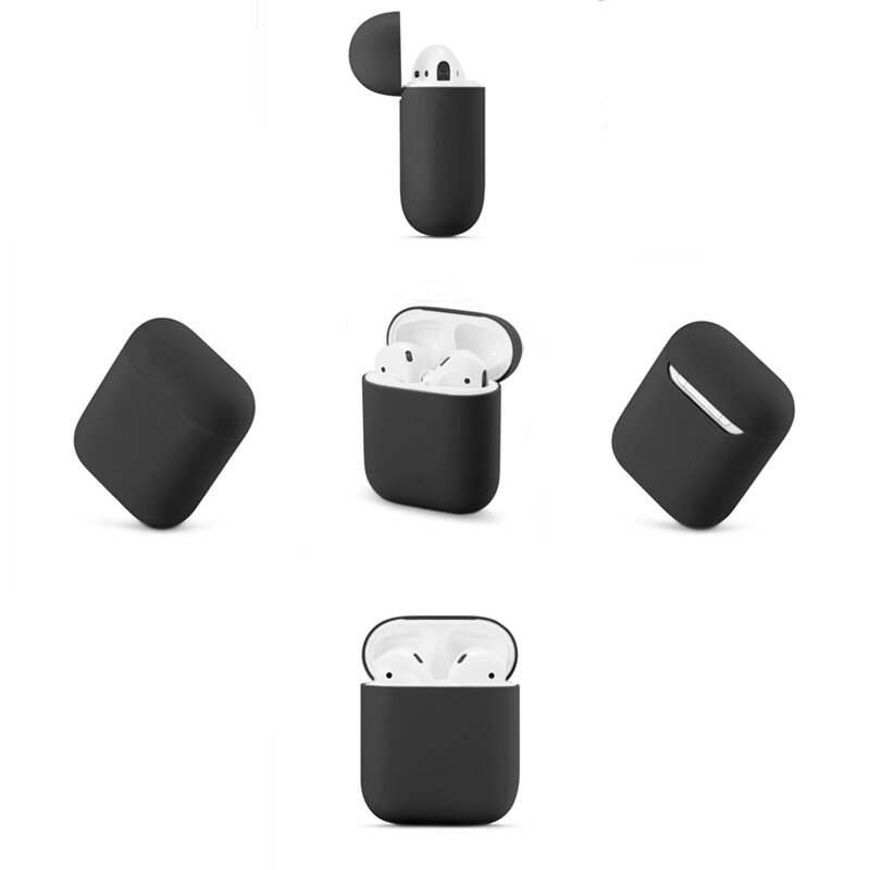 Capas de silicone macio para Apple Airpods 1/2, caixa protetora de fone de ouvido sem fio, Bluetooth, com bolsa para carregador