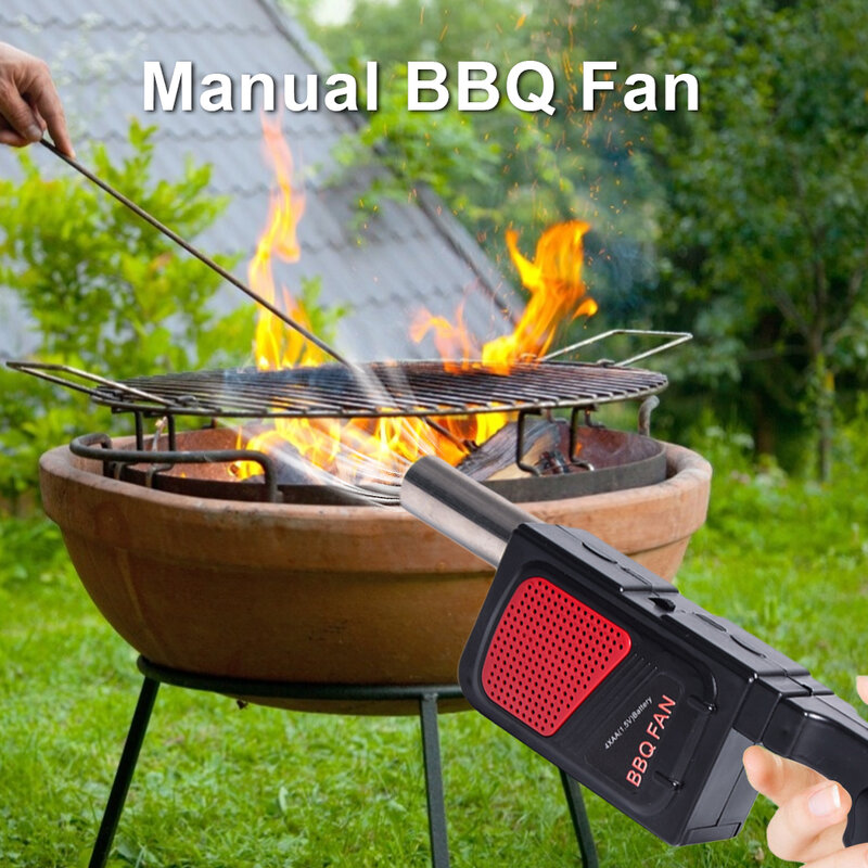 BBQ Elektrische Handheld Fan Gebläse Grill Feuer Faltenbalg Outdoor Camping Picknick Grill Kochen Werkzeug Ohne Batterie Heißer Verkauf
