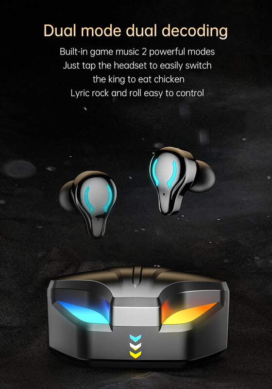Auriculares Tws inalámbricos por Bluetooth para videojuegos, cascos deportivos de música de baja latencia con micrófono para Xiaomi y Iphone