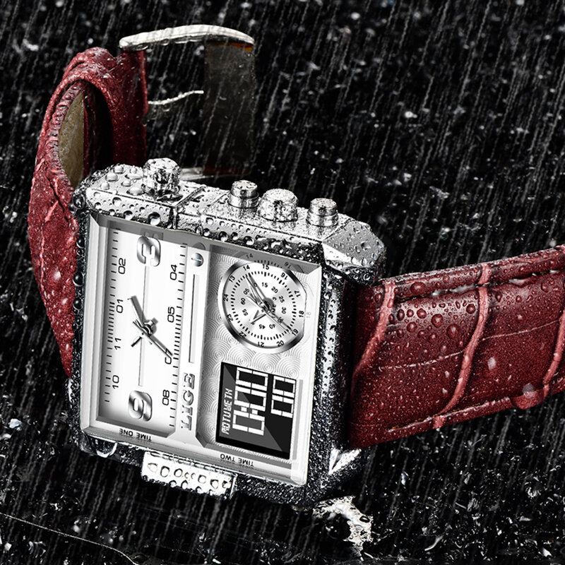 LIGE-스포츠 시계, 남자 럭셔리 브랜드 방수 손목 시계, 남자 석영 아날로그 밀리터리 디지털 시계, 2023