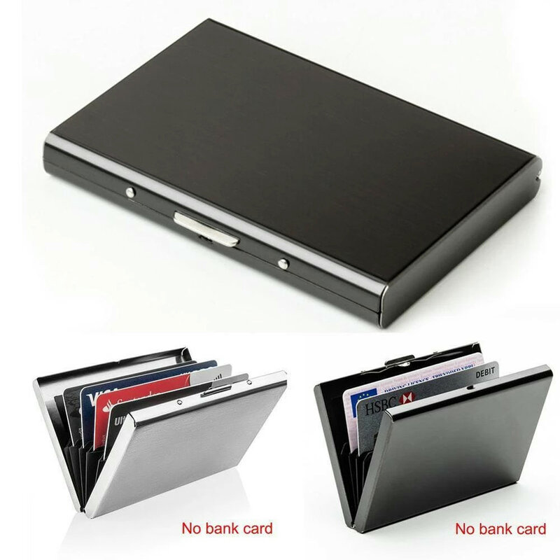 2022 1PC porta carte di credito antimagnetico in metallo in acciaio inossidabile blocco Rfid portafoglio sottile in alluminio porta carte di credito anti-scansione