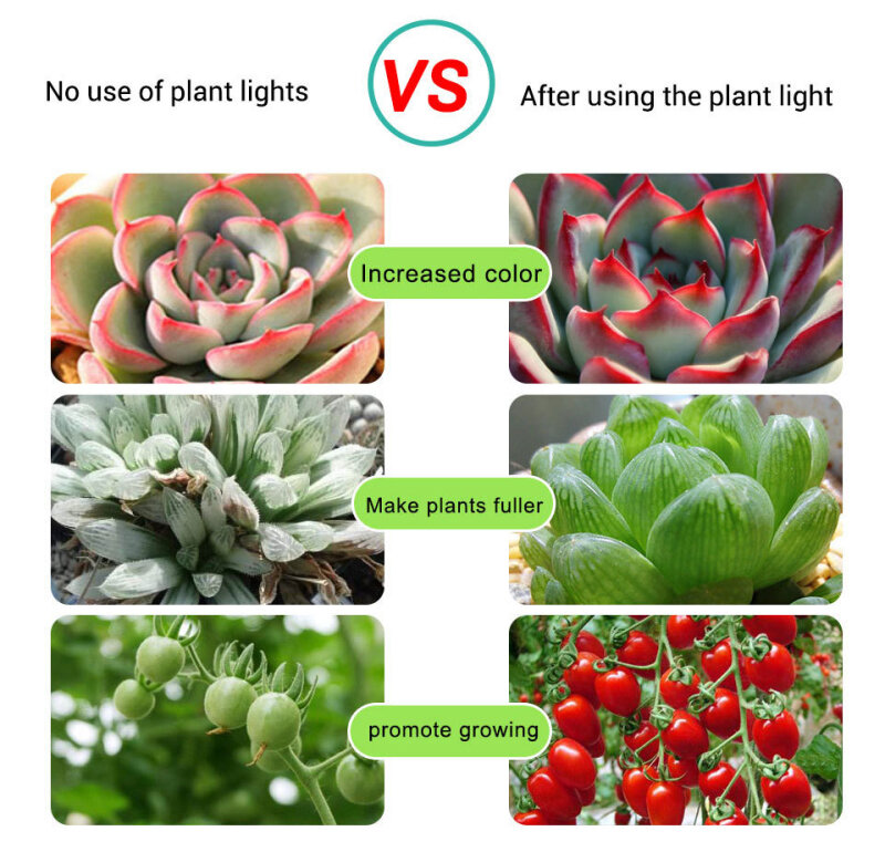Tira de luces LED para cultivo de plantas de interior, luz de espectro completo 0,5, USB, 5V, 2835 m, 1m, 2m, 3m, 4m, 5m