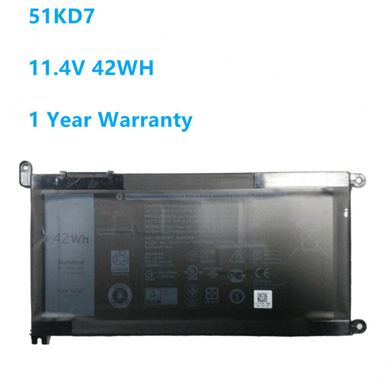 Batteria per Laptop 11.4V 42WH 51 kd7 Y07HK per Tablet DELL Chromebook 11 3180 3189 Series