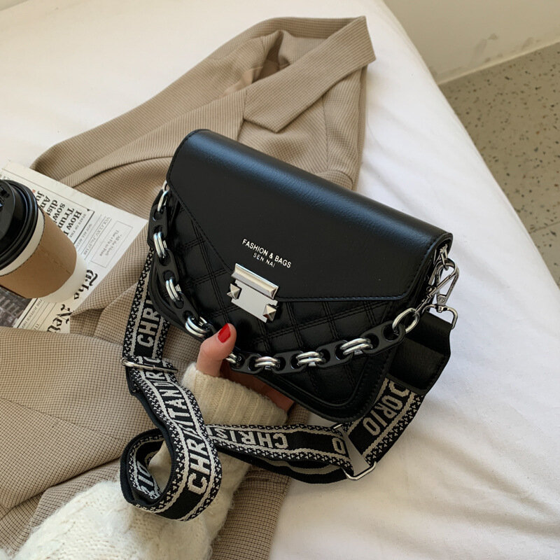 Moda luksusowe nowy telefon z klapką romb kraty PU na długim pasku torby dla kobiet na co dzień łańcuch torebka na ramię w stylu Vintage TravelBag