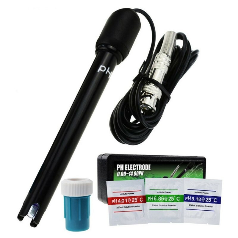 0-14 PH Probe 50Ohm BNC Connector PH Water Tester Meter Electrode Probe for Aquarium Hydroponics Plant Pool Spa PH Meter Monitor