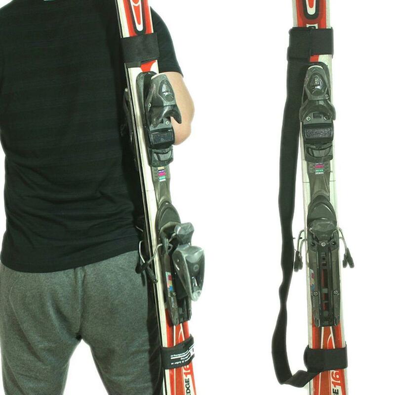 Alça de proteção de mão e ombro para vara de esqui, ajustável, cintas de suporte, gancho protetor, preto, nylon, bolsa de alça de esqui