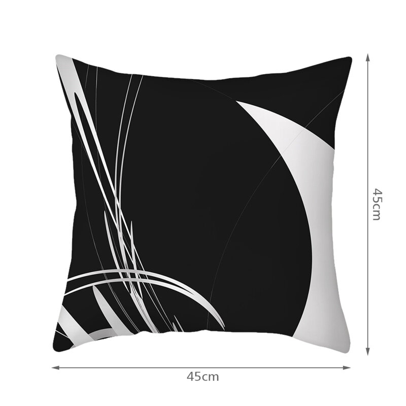 Funda de almohada de algodón suave para sofá, decoración negra para sillas o cojines del hogar, 45x45