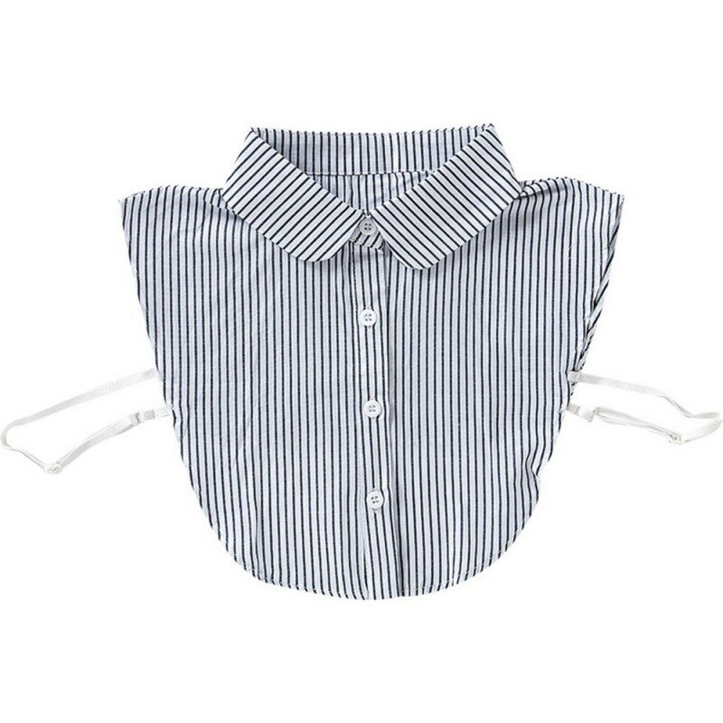 Полосатые блузки для мужчин и женщин, мужские рубашки со съемным воротником, деловая Женская полурубашка