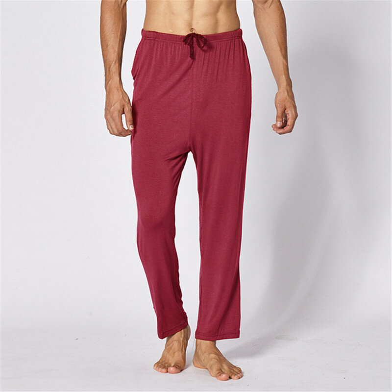 Outono vestuário quente homem modal algodão pijama calças de dormir mais tamanho yoga fitness confortável bottoms homem casual casa
