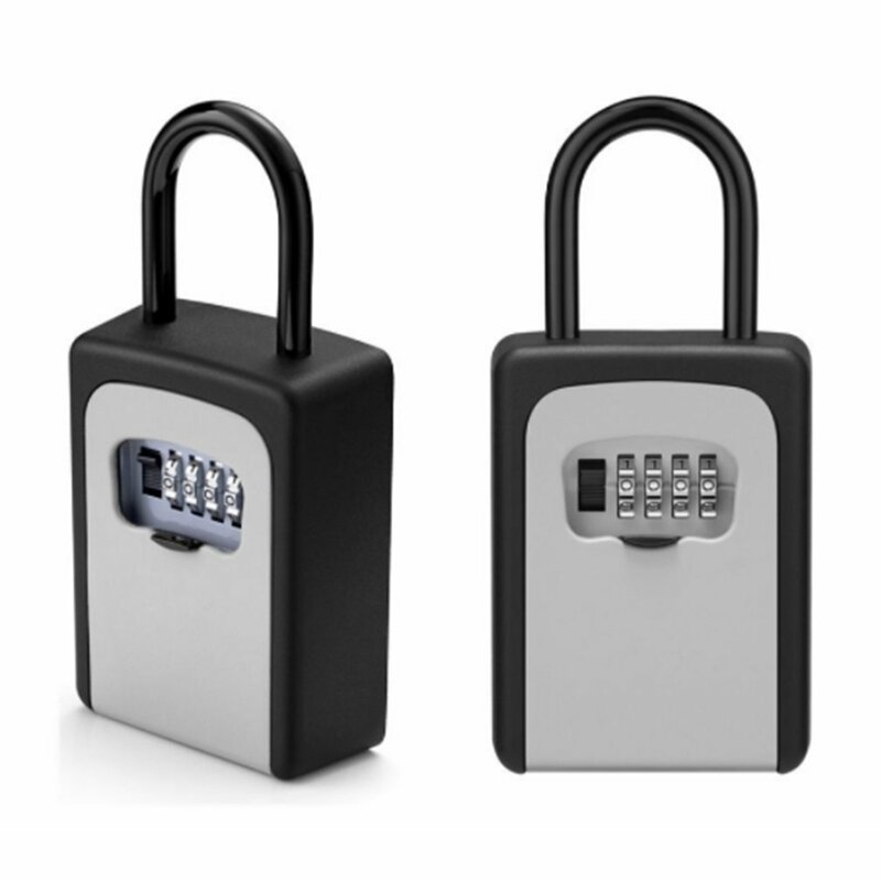 Key Lock Box, Key Storage Lock Box Aluminium Alloy Key Safe Box Weatherproof 4 Digit Combination for Indoors and Outdoors