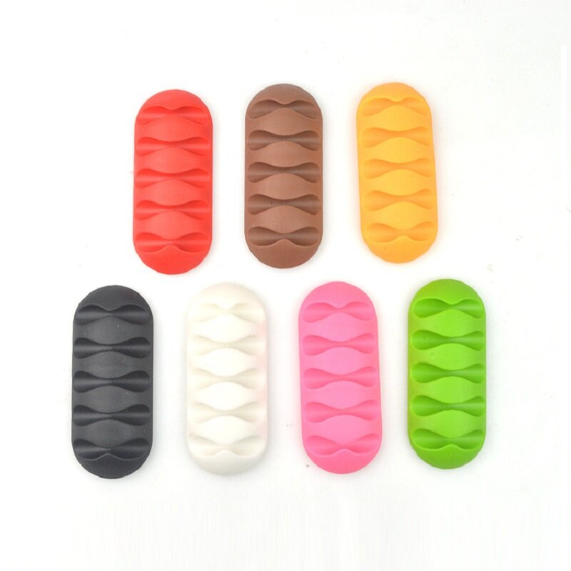 2020 Random Color New Arrival 1Pce Cable Winder Earphone Cable Organizer Wire Storage Silicon Charger Holder Clips Cable winder