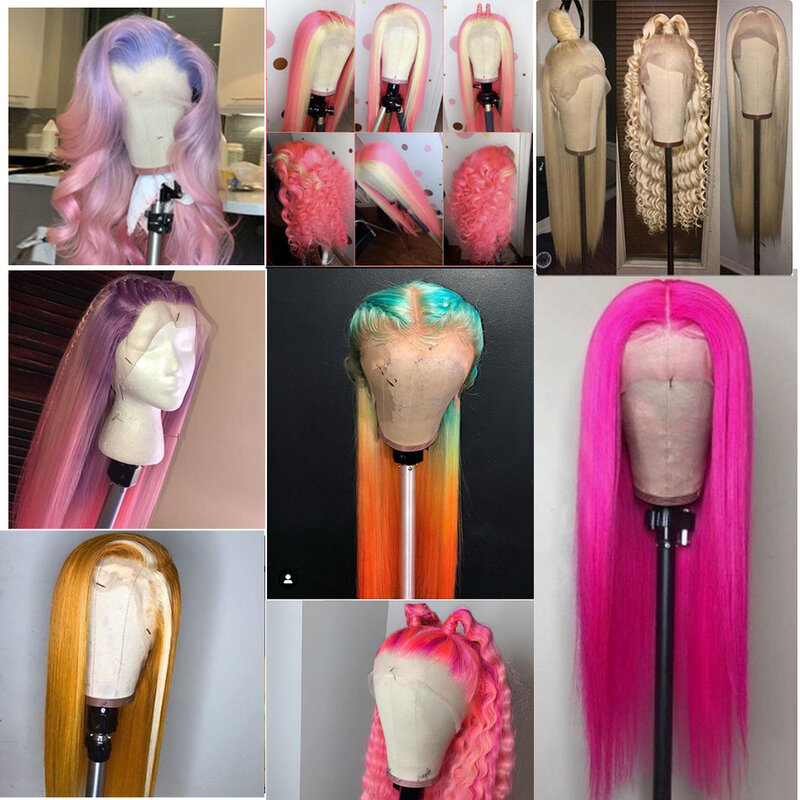 Perruque Lace Front Wig naturelle péruvienne Remy, cheveux lisses, blond 613, 13x4, 32 pouces, avec Baby Hair, Transparent 613
