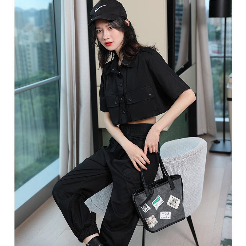 Suit Women's Spring and Autumn Overalls High Waist Skinny Pants Two-Piece Suit