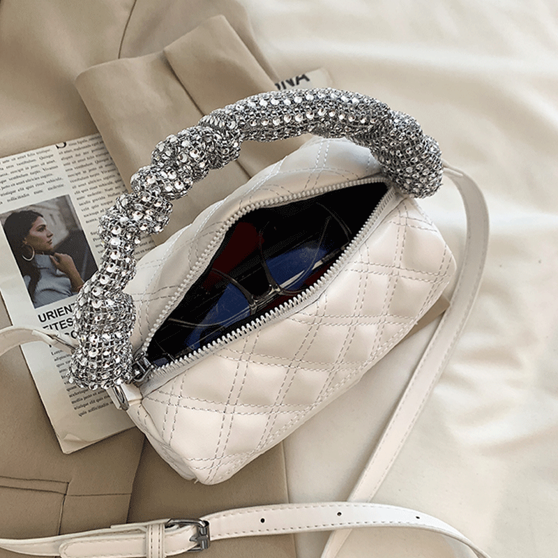 Einfarbig Crossbody-tasche für Frauen Diamant Gitter Schulter Taschen Damen Leder Handtaschen Fashion Square Umhängetasche Sac Tote