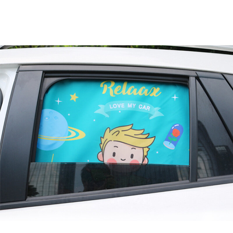 Car Window Sunshade 3 Styles of Cute Cartoon Patterns Universal Strong Magnetic Adsorption Easy to Install Anti-UV Sunshade