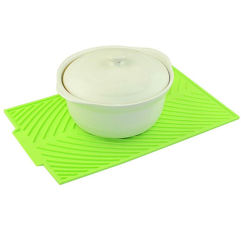 Alfombrilla de silicona para secado de platos, Mantel Individual para cocina, resistente al calor, autodrenaje, antideslizante