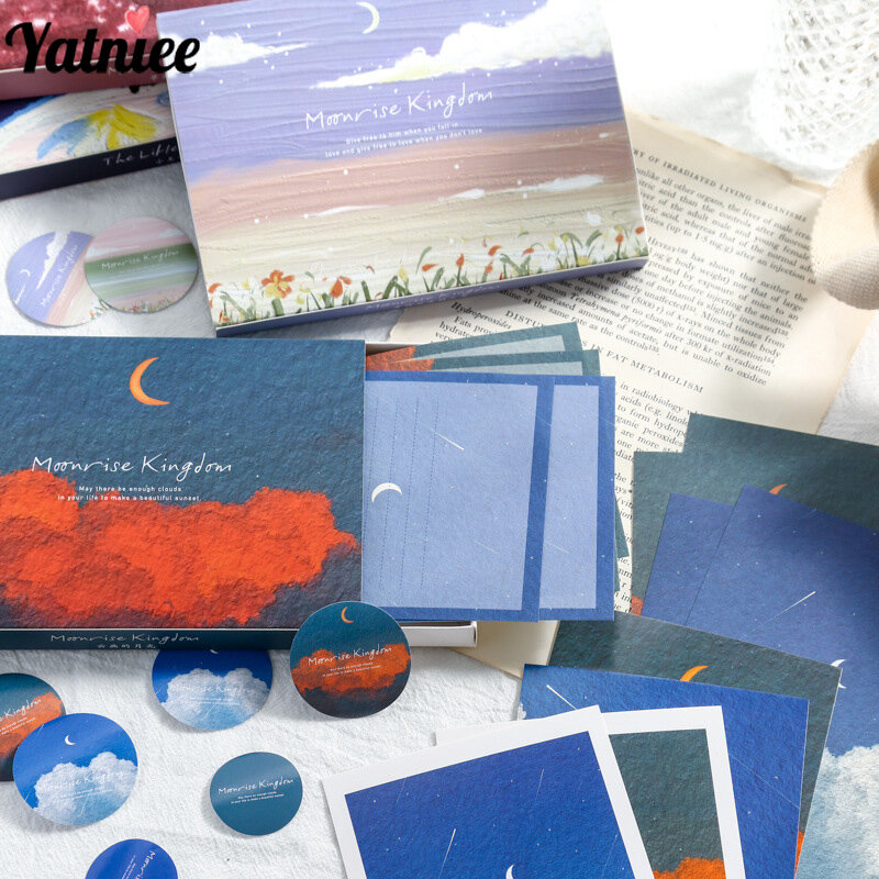 Yatniee 24pcs/Set Decorative Material Envelope Postcard Letter Paper School Stationery Supplies