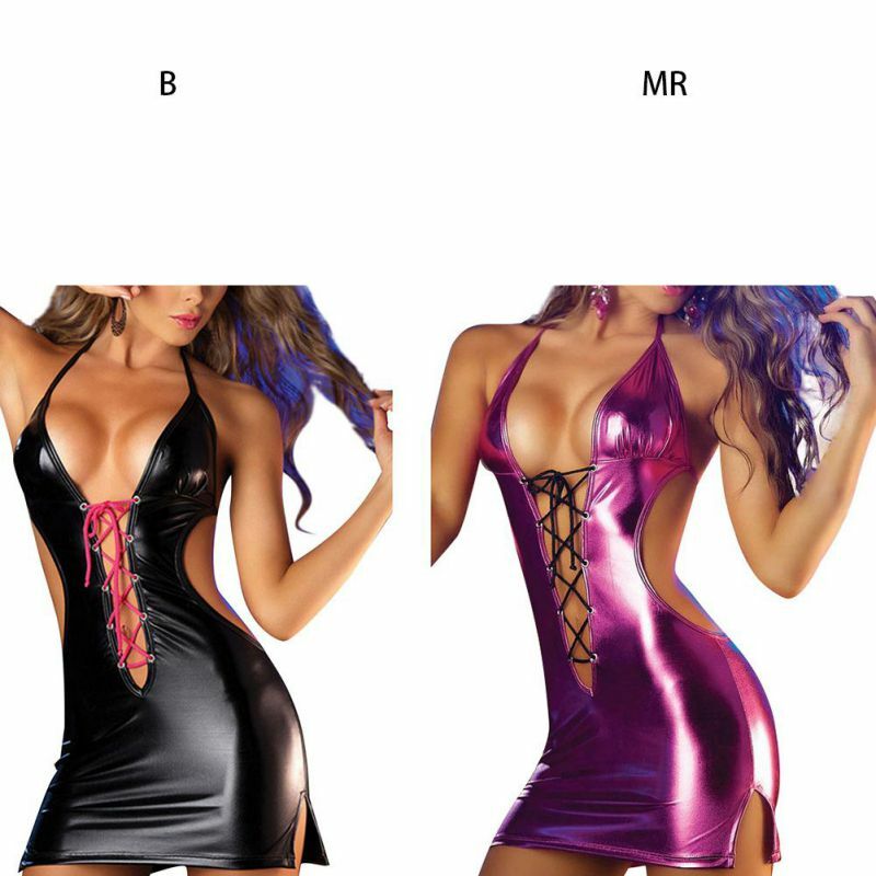 Women Sexy Dresses Products For Adults Back Bundled Outfit Hollow Out Exotic Lingerie Sleeveless Pole Dance Short Dress!