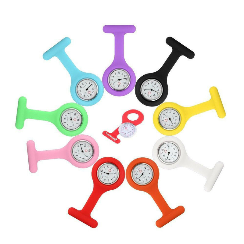 Alta qualidade enfermeira relógio de bolso relógios para meninas silicone enfermeira relógios quartzo broche túnica reloj regalo