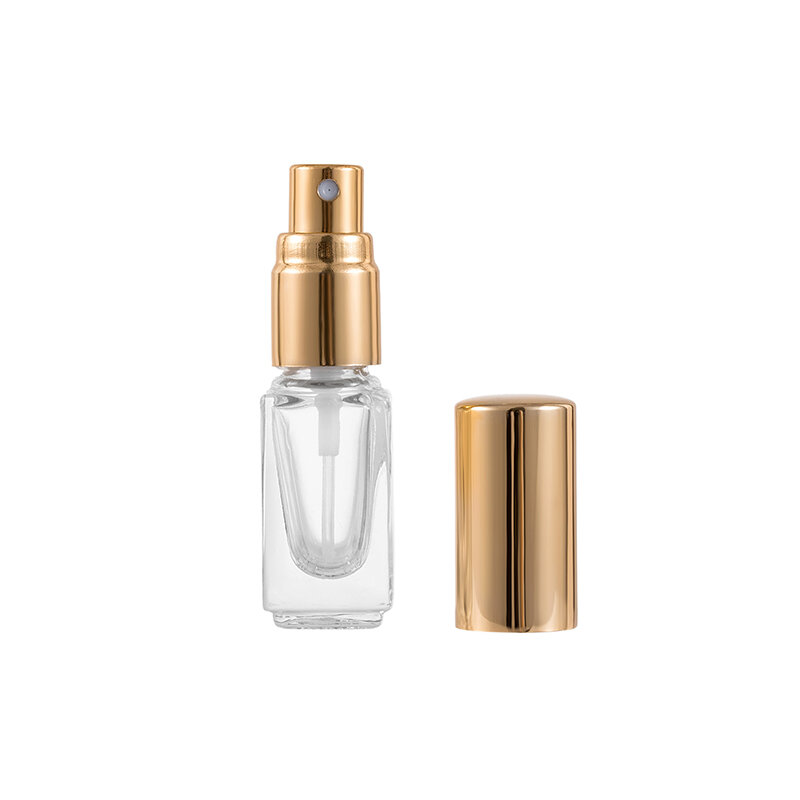3/6/9 ml Portable Refillable Perfume Bottles Durable Mini Press Spray Bottle Gold Silver Cap Empty Bottles Travel Cosmetic Tools