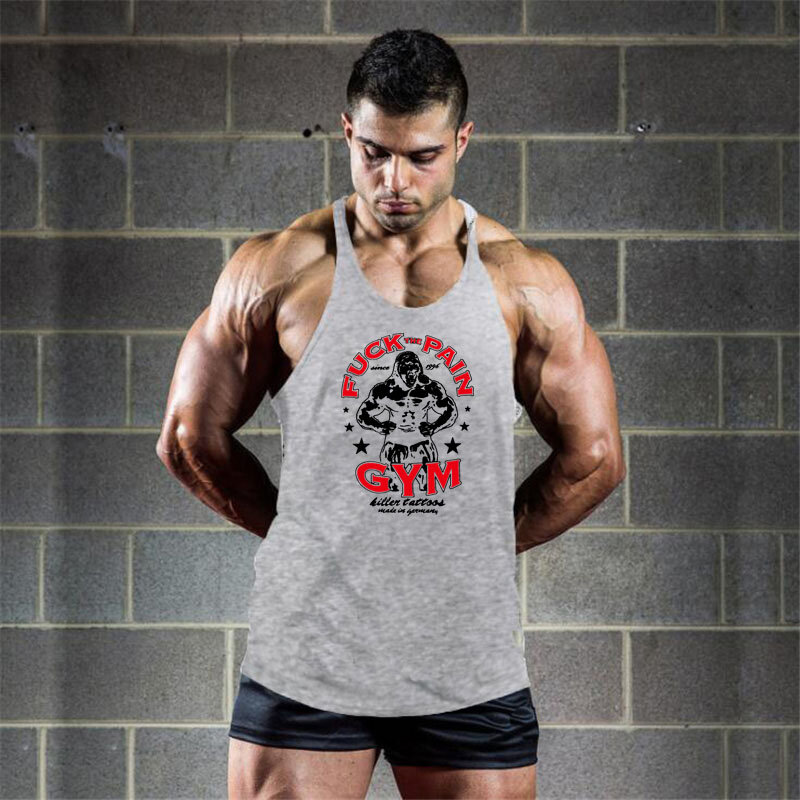 2021 Gym Bodybuilding Fitness Stringer Men Tank Top GYM Gorilla Wear Vest Undershirt Tank Tops Free shipping Gym Muscle Man