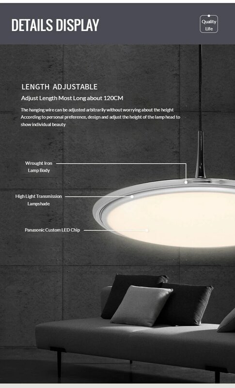 Panasonic Nordic Modern Hanging Lights LED Pendant Light for Kitchen Restaurant Bar Living Room Bedroom Indoor Lighting
