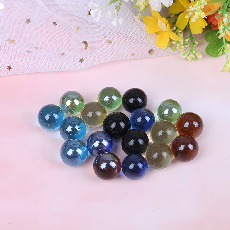 10 peças bolas de vidro mármore 16mm de vidro bolas de vidro decoração pelúcia de cor brinquedo