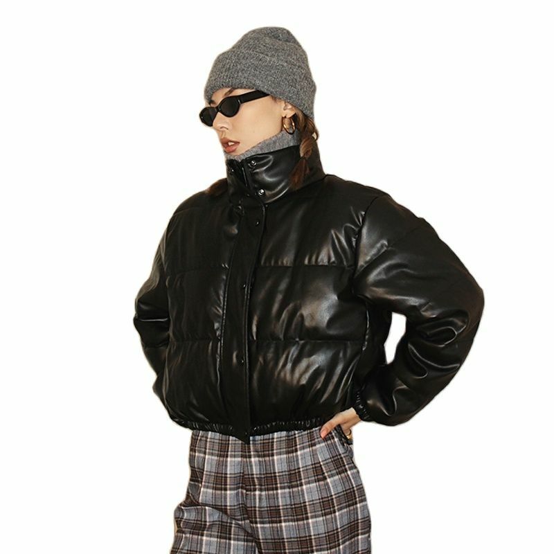 女性のための厚いイミテーションレザーのジャケット,ジッパー付きのエレガントな衣服,冬