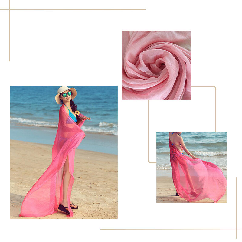 1PC New Style Mesh Sun Protection Shawls Casual Beach Towels Women Solid Color Beach Towels Women's Scarves Summer