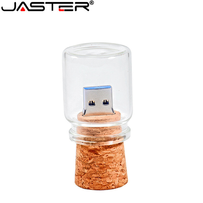 JASTER-botella de deriva creativa con corcho, unidad flash USB 2,0, 4GB, 8GB, 16GB, 32GB, 64GB, almacenamiento de memoria para fotografía, disco U