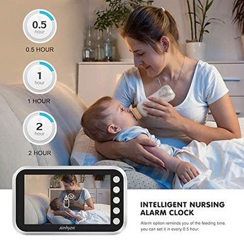 Monitor de vídeo para bebé, cámara de seguridad inalámbrica de 2,4G con Audio bidireccional de 4,3 pulgadas, vigilancia de visión nocturna, alimentación de niñera